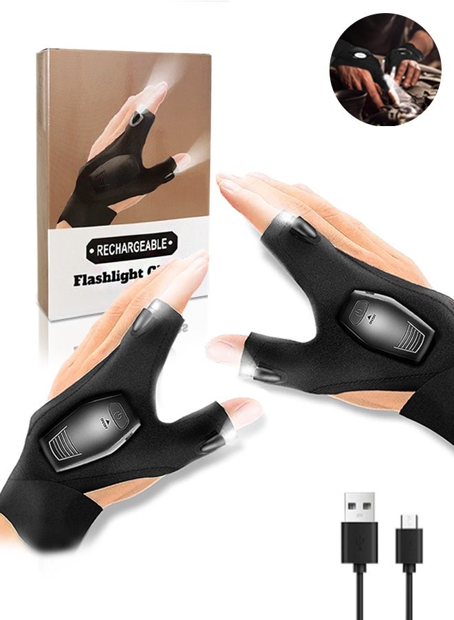 Sweet Life LED Flashlight Gloves, Mens Valentines Gifts for Men Dad Husband Boyfriend, Anniversary Birthday Gifts for Camping Essentials Cool Gadgets Tools for Fishing Repairing - Image 1